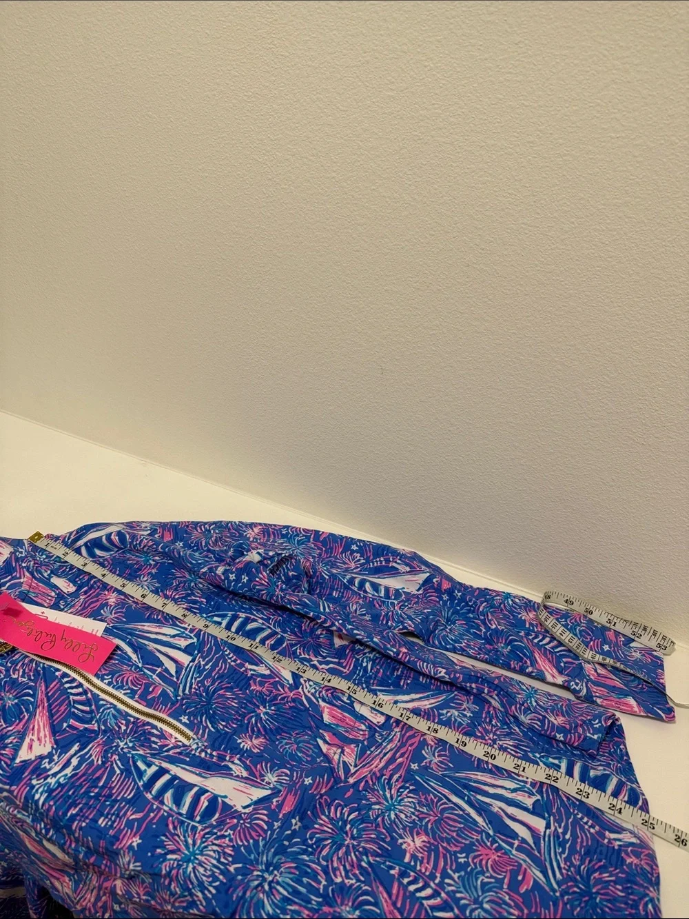 Lilly Pulitzer Skipper Popover Boca Blue Its A Sailabration Womens Small 1/4zip